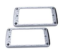 Guyker Lot de 2 coques plates en métal pour micro Humbucker, bague de montage - Cadre de rechange pour guitare électrique ou basse de précision (PR006 chromé)