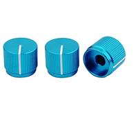 Guyker Lot de 3 boutons de commande en aluminium pour guitare électrique ou basse de précision Diamètre 6 mm - Bouton de potentiomètre dôme pour guitare électrique ou basse de précision, bleu