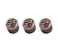 Guyker Lot de 3 boutons de contrôle de potentiomètre de guitare basse avec 6 mm de diamètre - En alliage de zinc - Pour guitare électrique ou basse de précision - Motif n°7 - Bronze