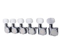 Guyker Lot de 6 mécaniques de verrouillage pour guitare - 1:18 - Boutons nacrés - Chrome