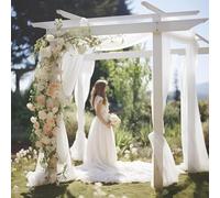 Guyode 0,75 m x 6 m Decoration Mariage, Tulle Mariage Voiture Rdeau, Deco Mariaga Rideaux Voilage, Arche Mariages Rideaux Fenetre pour Les Décorations de Mariages Les Cérémonies Fêtes (Blanc)