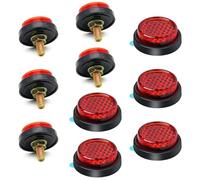 Guyode 10 Pièces Catadioptre Moto Trottinette E4 25mm M5, Universel Rond Rouge Bande Reflechissante Autocollante, Réflecteur Arrière pour Vélo Tricycle Œil de Chat (5 Autocollants, 5 avec Vis)