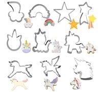 Guyode 10 Pièces Emporte Piece Biscuit, Emporte-Pièces Licorne, Découpoirs à Biscuits en Inox, Moule licorne, Kit de Licorne Emporte-Pièces, pour Enfant DIY Motift de Biscuit et Décoration de Gâteau