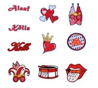 Guyode 10 Pièces Patch Thermocollant Adulte Enfant, Ecusson a Coudre Patch Vetement, Thermocollants Couture Patchs Brodé, Sticker Thermocollant Textile Personnaliser de Carnaval pour T-Shirt Jeans