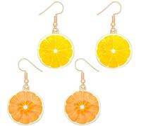 Guyode 2 Paires Boucle D'oreille Fruit, Boucle D'oreille Fruit Citron+Orange Boucles D'oreilles, Boucles D'oreilles pour Femmes, Earrings for Women, Bijoux de Carnaval pour Filles et Femmes