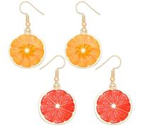 Guyode 2 Paires Boucle D'oreille Fruit, Boucle D'oreille Fruit Pamplemousse+Orange Boucles D'oreilles, Boucles D'oreilles pour Femmes, Earrings for Women, Bijoux de Carnaval pour Filles et Femmes