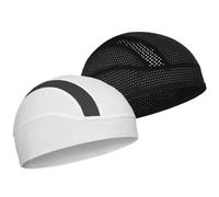 Guyode 2 Pièces Bonnet UnisexeBonnet Femme Léger et Confortable Casquette Running Homme Conception en Maille Respirante S'applique à Course à Pied Cyclisme Sports de Plein Air (Noir, Blanc)