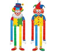 Guyode 2 Pièces Decoration Carnaval Pendentifs Bannière Forme Clown Mignon, Décorations de Fête d'anniversaire pour Darçon Fille, Cirque Suspendue en Papier avec Corde Décoration Mur Porte