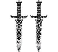 Guyode 2 Pièces Epee Pirate Enfant Pas Net Dague Jouets en Plastique Epee Enfant Couleur Argent Rétro S'applique à Garçons et Filles Costumes Accessoires Pirates Accessoires Fête