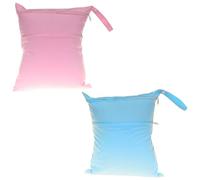 Guyode 2 Pièces Wetbag Conception à Double Fermeture éclair Sac Linge Sale Voyage Réutilisable Sac Etanche étanche à l'eau S'applique à Couches pour Bébé Natation Camping Voyage (Bleu Ciel Rose)