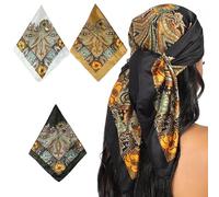 Guyode 3 Pièces Bandana Femme Bandana Cheveux Echarpes et Foulards Femme Foulard Carré Plage Accessoire Robes de Mariage Carre de Soie Accessoires Cheveux Mariag Robe Soiree Accessoire