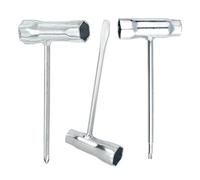 Guyode 3 Pièces Clé en Combinaison en T Forme pour Scies à Chaîne Tondeuse à Gazon, Cle a Bougie d'Allumage 13 mm x 19 mm, Accessoires pour Tronçonneuse(Fendu, Croix, Forme de M)