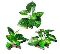 Guyode 3 Pièces Plante Artificielle Exterieur, Decoration Aquarium Fleur Artificielle, Plante Artificielles Interieur Gazon Artificiel, Plantes Artificiella Décoration Aquarium pour Artificielles