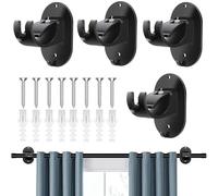 Guyode 4 Pièces Crochet Rideau sans Percage, Support Tringle Rideaux sans Percage, Crochet pour Fenetre a Clipser Adhesif, ABS Accroche Rideaus, Autocollant Réglable Support Rideaus