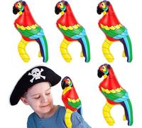 Guyode 4 Pièces Perroquet Decoration Couleurs Vives Ballon Pirate Léger et Mignon Perroquet Gonflable S'applique à enfant Décoration de Fête à Thème de Carnaval Accessoires Photo Fête D'anniversaire