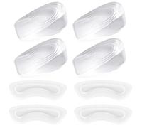 Guyode 4 Pièces Talonnette Silicone Doux Confortable Nclure 2 Semelle Rehaussante Respirant et 2 Absorbant les Chocs et Protege Talon Silicone Transparent Invisible S'applique à Hommes femmes