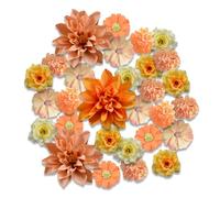 Guyode 40 Pieces Fausse Fleur, Multicolore Fleurs Artificielles Deco, Mini Fleur Decoration, Tete de Fleur Artificielle pour Bricolage Scrapbooking Mariage (Série Jaune)