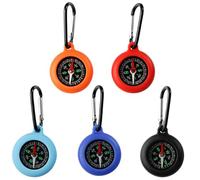 Guyode 5 Pièces Boussole Randonnée Portable Kompass Mit Karabinerhaken Plusieurs Couleurs Boussole avec Boucle à Ressort S'applique à Randonnée Camping et Autres Activités Plein Air pour Les Enfants