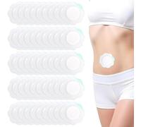 Guyode 50 Pièces Patch Nombril Huile de Ricin Bonne Respirabilité Castor oil Pack Conception étanche Huile de Ricin Conception Stérile pour Épaules Colonne Vertébrale Taille Coudes Genoux