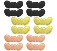 Guyode 6 Pièces Talonnette Confortable et Doux Protege Talon Chaussure Auto-adhésif Coussinet Talon Chaussure Anti-friction S'applique à Hommes et Femmes Hauts Chaussures Plates (Rose Beige Noir)