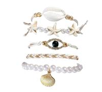 Guyode 7 Pièces Bracelet Personnalisé, Boheme Empilables Fantaisie Coquillages Lot Bracelet, Bijoux Femme, Bracelets De Cheville Pour Femme, Accessoires de Bijoux pour Plage Voyage