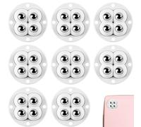 Guyode 8 Pièces Mini Roulette Rotation à 360° Roulettes pour Meubles Avec 4 Billes D'acier Furniture Casters Conception Auto-adhésive S'applique à Petits Meubles Ustensiles Cuisine Étagères (Blanc)