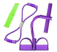Guyode Corde de Tension Multifonctionnelle avec Figure 8 Bande de Résistance et Elastique 6 Tubes Élastique Fitness Sit-ups Bodybuilding Expander Bandes pour Domicile Gymnase Bureau (Violet)