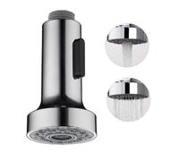 Guyode Douchette Evier Cuisine, 2 Modes Embout Robinet Cuisine, Tete de Robinet pour Rétractable Mitigeur Cuisine Universel G1/2 Pivotant à 360°Remplacement Filetage Mâle (Argent)