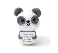 Guyode Poupée de Cadeau Rigolo de Manière Créative, Mini Peluche Personnalisée, Tricotée Pocket Hug, Motivantes Cadeau pour Femme Hommes, Câlin de Poche pour Un Bon Rétablissement（Panda）