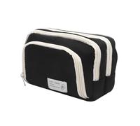 Guyode Trousse Crayon avec 3 Compartiments Grande Capacité Pencil Case Multifonctionnel, Trousse Scolaire Fournitures Scolaires Plumier Adolescents Etudiants Sac de Papeterie Organisateur (Noir)