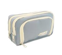 Guyode Trousse Crayon avec 3 Compartiments Grande Capacité Pencil Case Multifonctionnel, Trousse Scolaire Fournitures Scolaires Plumier Adolescents Etudiants Sac de Papeterie Organisateur (Bleu)