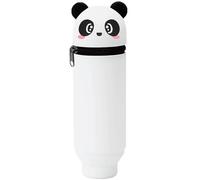 Guyode Trousse Ecole 2 en 1 en Silicone Souple Kawaii, Panda Pochette de Stylo, Étui en Silicone Souple pour L'école, Thème Panda Porte-Plume, Étui pour Fournitures Scolaires de Grande Capacité (B)