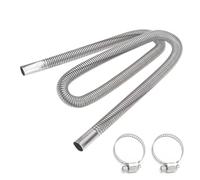 Guyode Tuyau D'échappement, 100cm Portable Flexible Tuyau d'échappement en Acier Inoxydable avec 2 Colliers en Acier IOnoxydable, Tuyaus d'échappements en Acier Inoxydable pour Voiture, Camion, Bateau