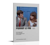 GUYREWGRUG Poster Pierrot Le Fou pour chambre à coucher, décoration murale sur toile, poster de 50 x 75 cm, style cadre
