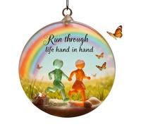 Guyship Décoration ronde en acrylique en forme de cœur permanent pour sapin de Noël, décoration en forme de cœur à suspendre pour camarade