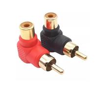 GUYTRM Adaptateur de prise à 90 degrés, noir et rouge, connecteur à angle droit à 90 degrés, mâle vers femelle, M/F, 2/4/8 pièces lingli(rouge,8pcs)