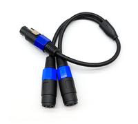 GUYTRM Câble répartiteur 1 mâle vers 2 femelles/1 femelle vers 2 mâles 0,5 mètre Câble audio for haut-parleur Câble de connexion Speak-on lingli(1 Female to 2 Male)