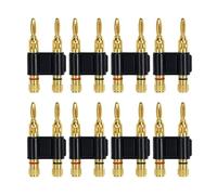 GUYTRM Connecteur banane double rangée 4 mm, prise de haut-parleur, amplificateur, double borne banane, adaptateur de couple lingli(Black 8PCS)