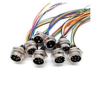 GUYTRM Connecteur de câble d'aviation étanche GX12 GX16 à 2/3/4/5/6/7/8/9/10 broches lingli(GX16 male 0.2m,9P)