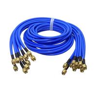 GUYTRM Connecteur RF flexible à queue de cochon, câble bleu RG402 mâle vers jack mâle RP, 0,141", 4 à 3 pieds lingli(5Pcs,10inch (25CM))