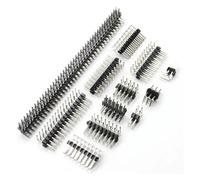 GUYTRM Lot de 10 connecteurs mâles à angle droit à double rangée de 2 mm, aiguille en cuivre nickelé, 2 x 2/3/4/5/6/7/8/10/40 broches lingli(2X5P)