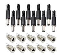 GUYTRM Lot de 10 paires de connecteurs d'alimentation CC femelles à 3 broches, 5,5 x 2,1 mm, 5,5 x 2,5 mm, mâles, for montage sur panneau lingli(10pairs DC099,2.5mm)