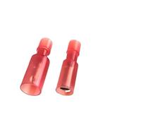 GUYTRM Lot de 10 paires de connecteurs de fils isolants translucides en forme de balle, femelles et mâles, cosses à sertir électriques lingli(10 Pairs Red)