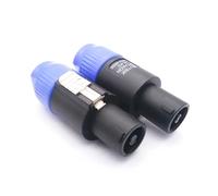 GUYTRM Lot de 2 connecteurs de haut-parleur audio NL4FC à 4 pôles, verrouillage par rotation, mâle à 4 broches, adaptateur audio mâle for amplificateur de puissance Speakon lingli