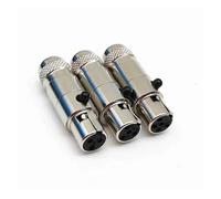 GUYTRM Lot de 2 connecteurs XLR 3/4/5/6 broches en alliage de zinc et cuivre, fiche aviation mâle/femelle, for audio/vidéo/microphone lingli(Female Plug,4P)