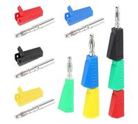 GUYTRM Lot de 40/200 fiches bananes empilables de 4 mm, connecteurs électriques à souder en cuivre nickelé lingli(200 Red)