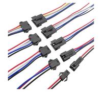 GUYTRM Lot de 5 paires de connecteurs de câble d'extension LED SM 2/3/4/5/6 broches, pas de 2,54 mm, mâle et femelle, for bande lumineuse LED, DIY, 10/15/20 cm lingli(10CM,4Pin)
