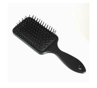 GUYTRM Peigne à coussin d'airbag à plaque carrée, à la mode, dents larges, bouclées, droites, coiffure, style lisse et moelleux lingli(Black Black Head)