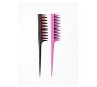 GUYTRM Peigne Portable double couleur haute brillance, en plastique antistatique à trois rangées, peigne de coiffure à queue Fine et pointue, 2 pièces lingli