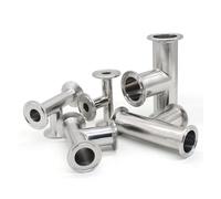 GUYTRM Raccord en T sanitaire acier inoxydable 304 316L, diamètre extérieur 19 à 102 mm, 50,5 119 , compatible avec les colliers de serrage triple arbre 1, 4 pouces lingli(38mm Ferrule 50.5,SS304)